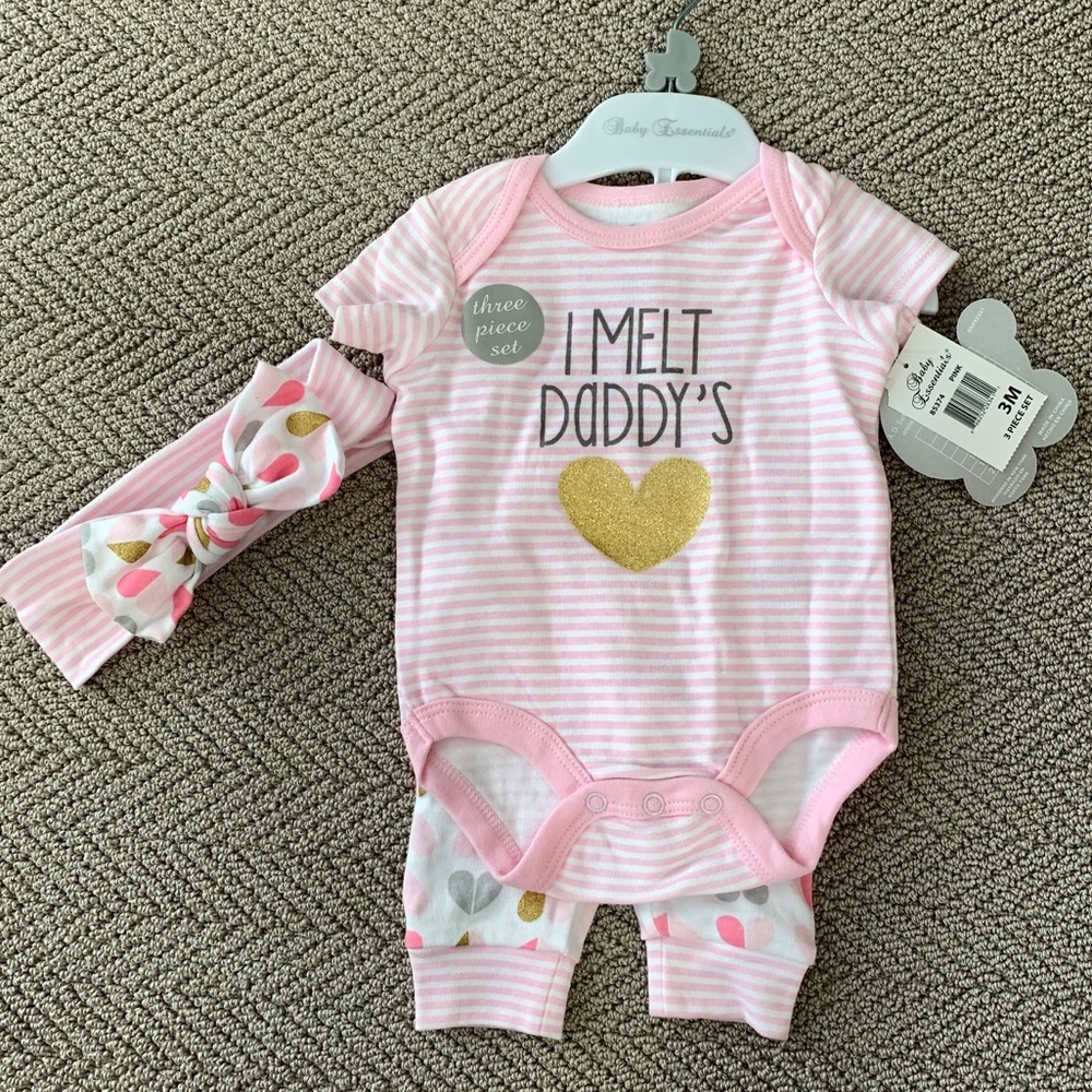 3 Piece Outfit- headband, onesie, pants